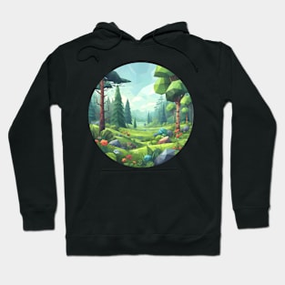 Low Poly Spring Forest Hoodie